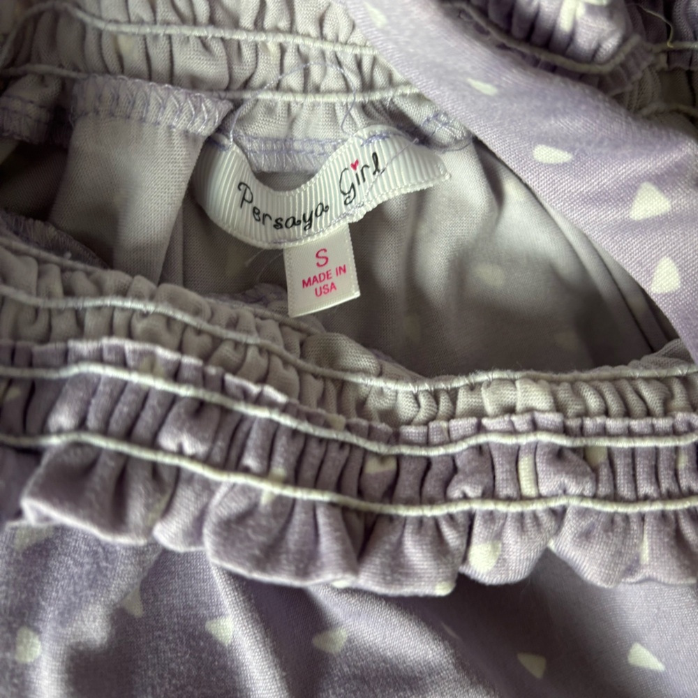 Persaya Girl Lilac Purple Pattern Off-the-shoulder Top Size S - Picture 4 of 4